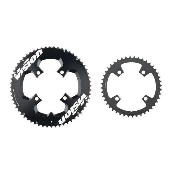 Coppia Corone Strada Shimano SL-K/Powerbox 60-44D BCD 110mm Asimmetrico ABS 4 Fori 2x12v Nero Wa981 - image