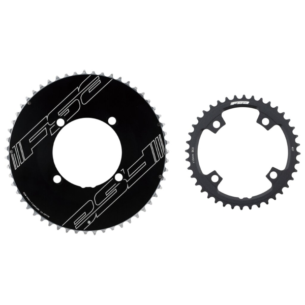 Coppia Corone Strada Shimano SL-K/Powerbox 55-40D BCD 110mm Asimmetrico ABS 4 Fori 2x12v Nero Wa971