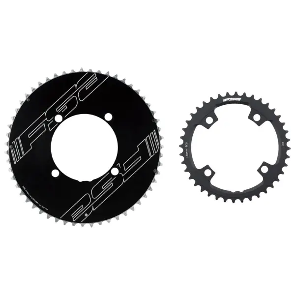 Coppia Corone Strada Shimano SL-K/Powerbox 55-40D BCD 110mm Asimmetrico ABS 4 Fori 2x12v Nero Wa971 - image