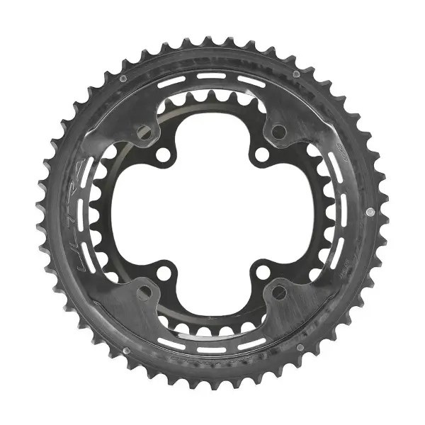 Set Corone Ultra In Carbonio Per Super Record Wireless Bcd 121 Asimmetrico 4-Fori 2X 13V 52+36 Denti - image