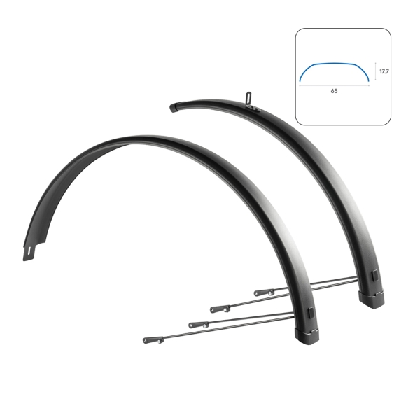 Trekking 65 alumínio 27,5-29 '' x 65 mm, preto fosco '' '