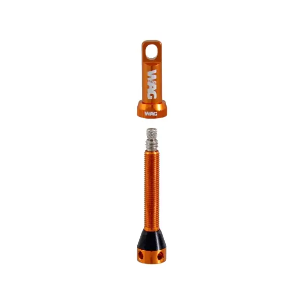 Coppia Valvola Tubeless Alluminio 44Mm, Arancione #1