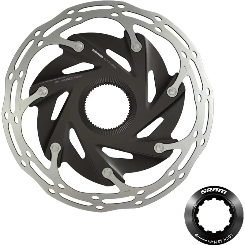 Disco 160mm Centerline X Road Centerlock Argento/Nero - image