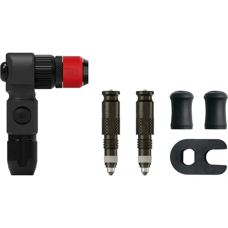abs Pro Clik chuck 90 degree head instant connect 2x Clik valve cores Black - image