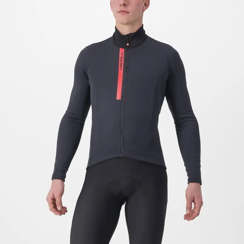 Langärmliges Thermo-Einstiegs-Trikot Schwarz/Rot Größe XS - image
