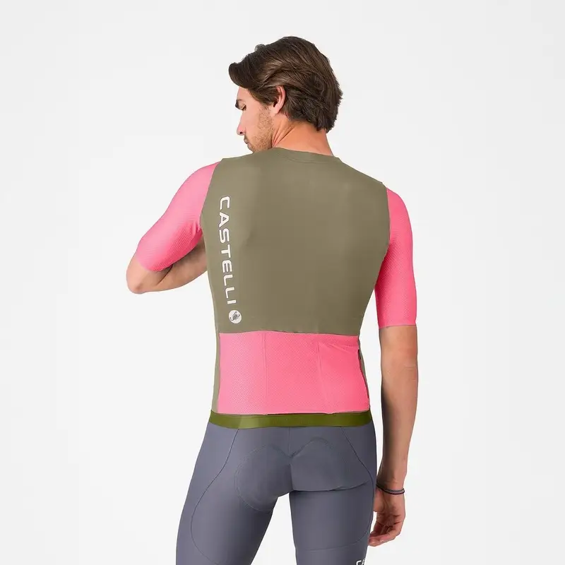 Maillot Route Manches Courtes Jersey Corretto Elmwood/Rose Giro-White Taille S #1