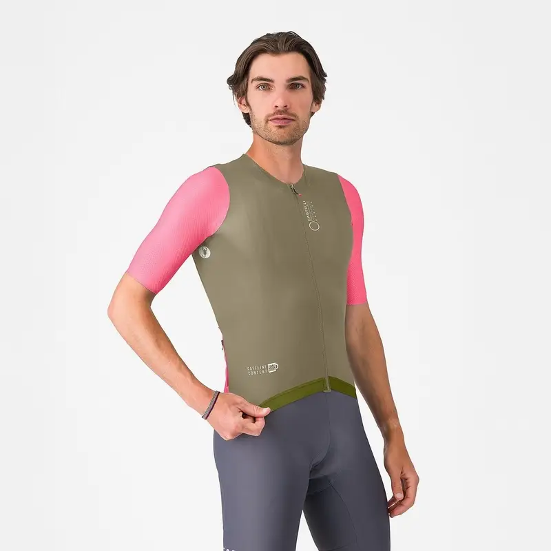 Road Short Sleeve Jersey Correct Elmwood/Pink Giro-White Size XS - image