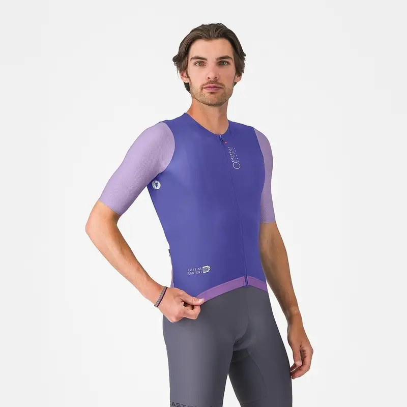 Maillot de Route Manches Courtes Jersey Corretto Ultraviolet/Brume Pourpre-Blanc Taille L - image