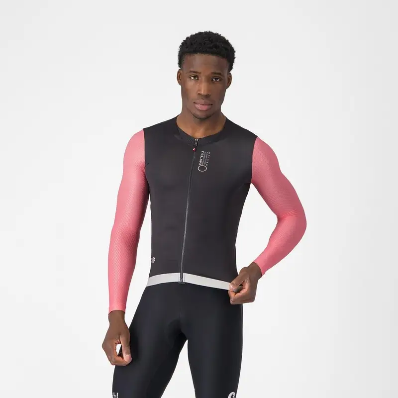 Maillot de Route Manches Longues Jersey Correct Ls Noir/Rose Giro-Gris Taille L - image