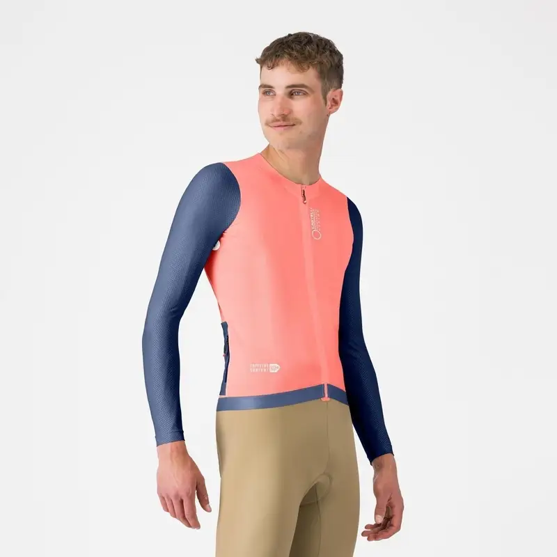 Straßenrad Langarmtrikot Jersey Korrekt Ls Brilliant Pink/ Belgian Blue-W Größe XL - image