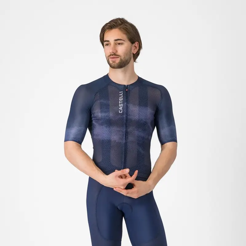 Strecken-Trikot Kurzarm Jersey Climbers Belgian Blue/Winter Sky Größe L - image