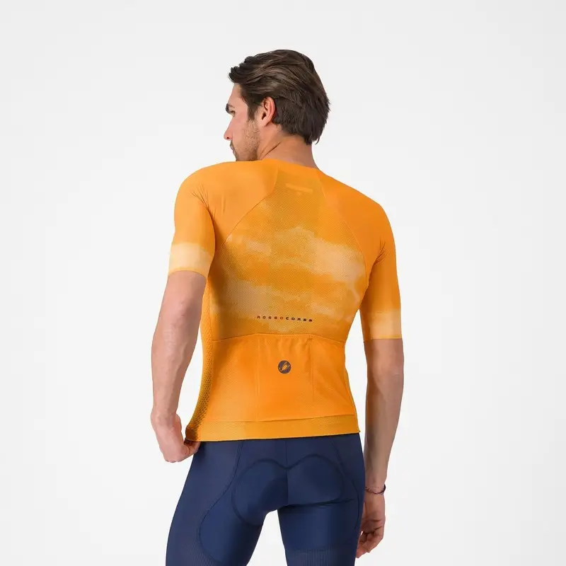 Camiseta de Carretera Manga Corta Jersey Climbers Naranja Vívido/Gris Ahumado Talla M #1