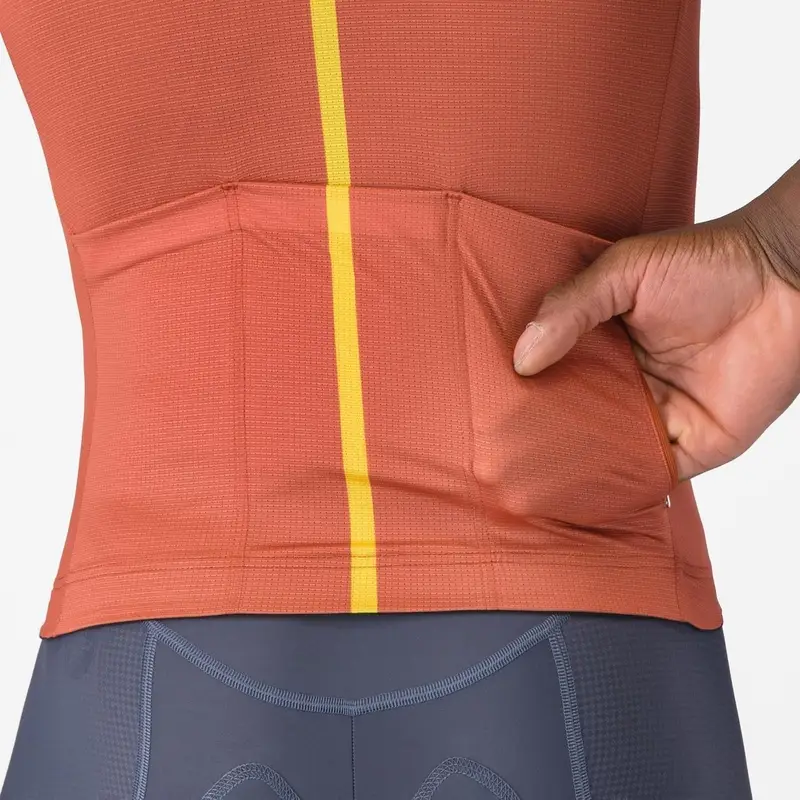 Straßen-Trikot Kurzarm-Jersey Drittone Logo Paprika/Mango Mojito Größe L #4