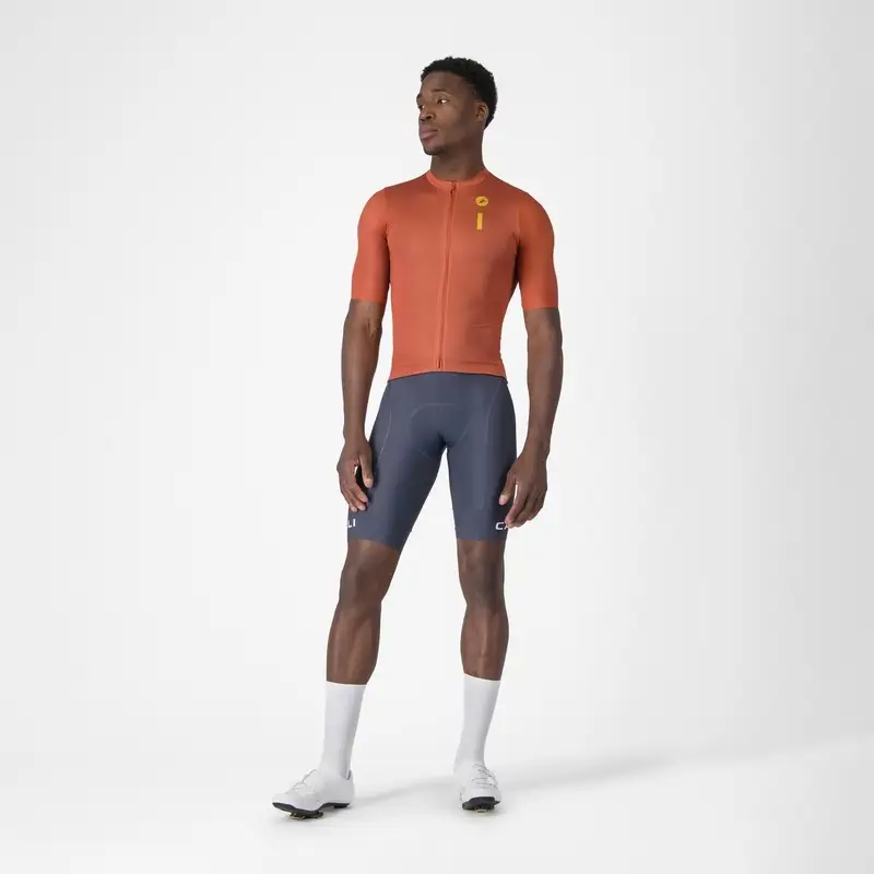 Straßen-Trikot Kurzarm-Jersey Drittone Logo Paprika/Mango Mojito Größe L #5