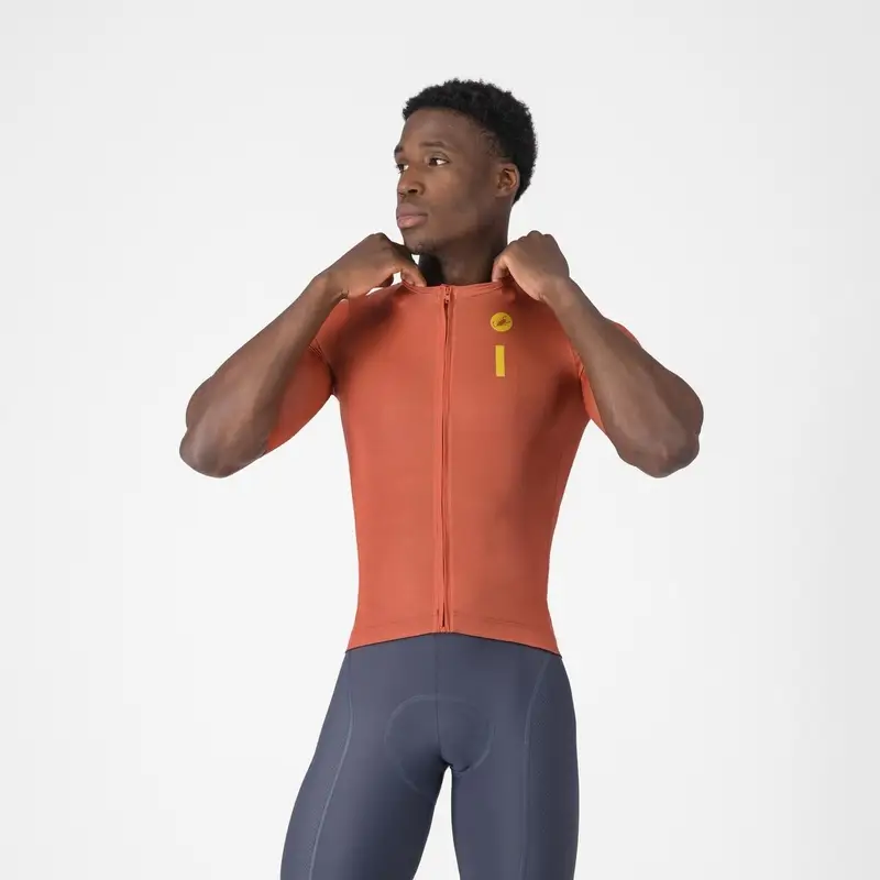 Maillot de Route Manches Courtes Maillot Deux Tons Logo Paprika/Mango Mojito Taille M - image