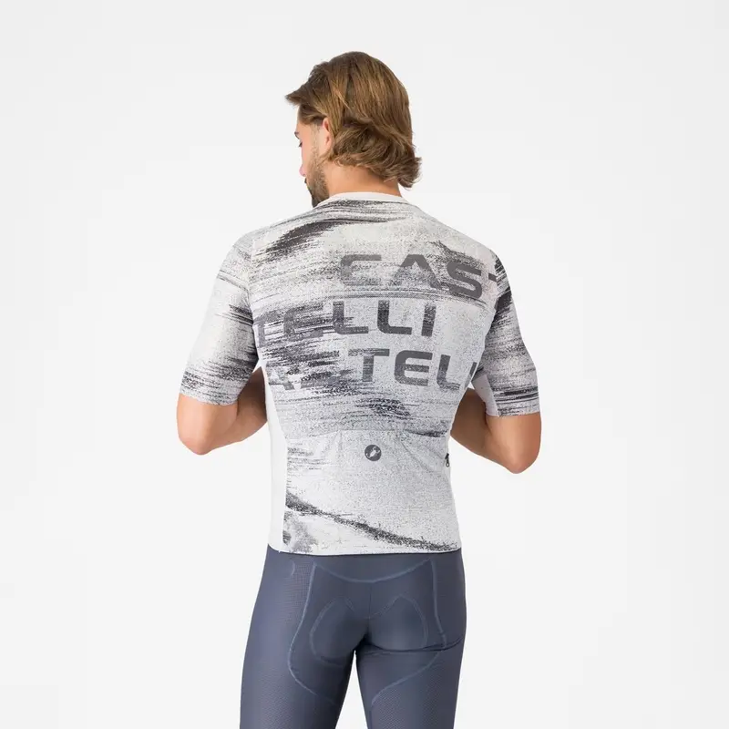 Maillot de Route Manches Courtes Jersey Stratus Logo Blanc/Gris Fumée Taille S #1