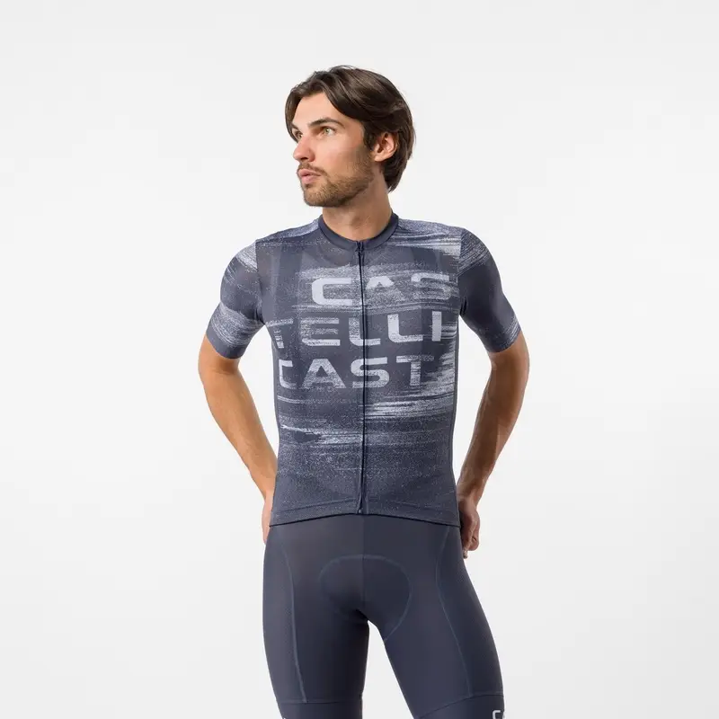 Maillot de Route Manches Courtes Jersey Stratus Logo Bleu Crépuscule/Ciel d'Hiver Taille S - image