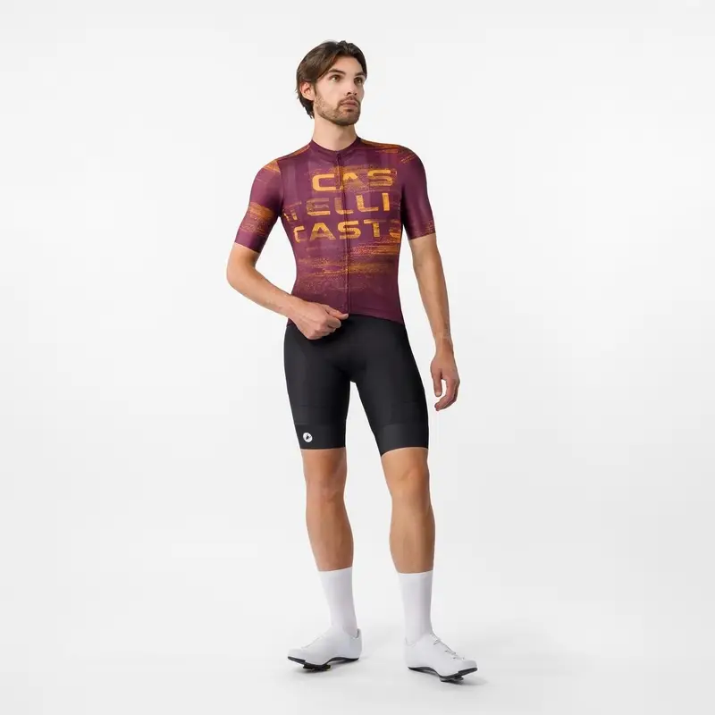 Maillot de Route Manches Courtes Jersey Stratus Logo Bordeaux Profond/Ciel Hivernal Taille M #5
