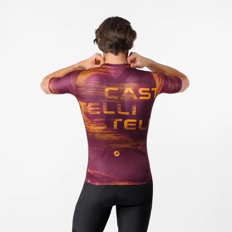 Road Short Sleeve Jersey Stratus Logo Deep Bordeaux/Winter Sky Size XS #1