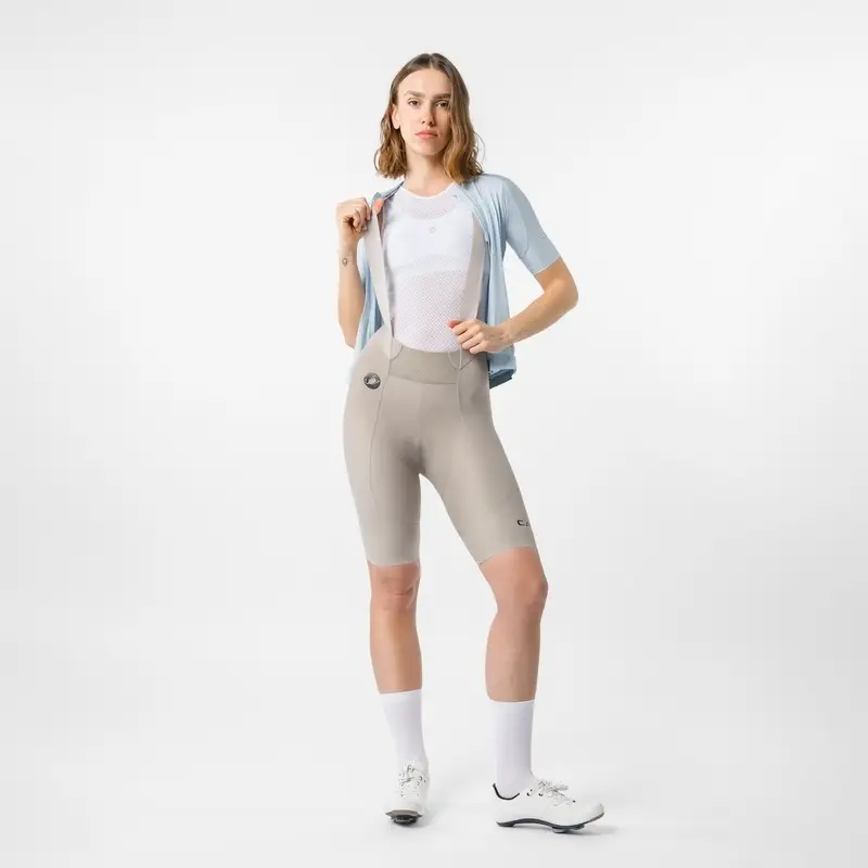 Short Strada Espresso 2 Women's Beige Bib Shorts Size S #7