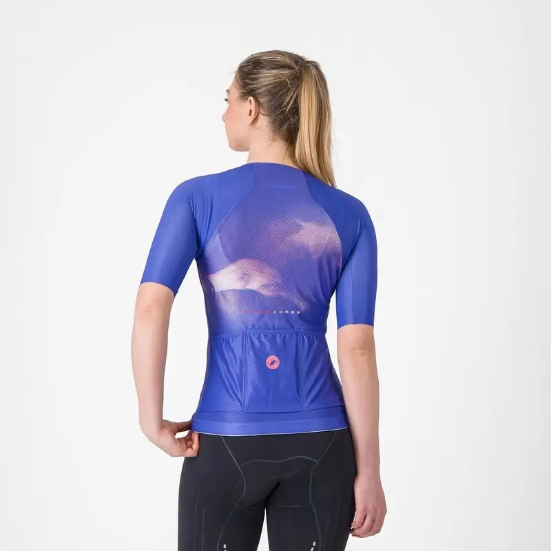 Straßen-Trikot Kurzarm Jersey Climbers Damen Ultraviolet/Purple Mist-Pink Größe XL #1