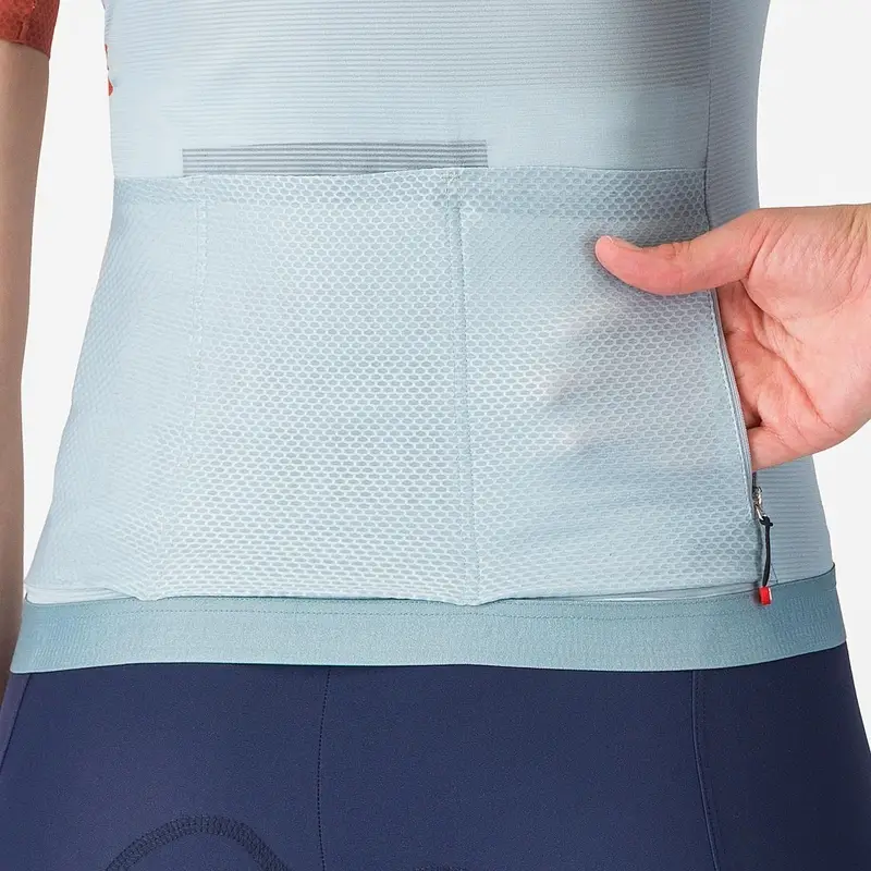 Maillot de Route Manches Courtes Jersey Corretto Femme Winter Sky/Hot Sauce Taille XL #4