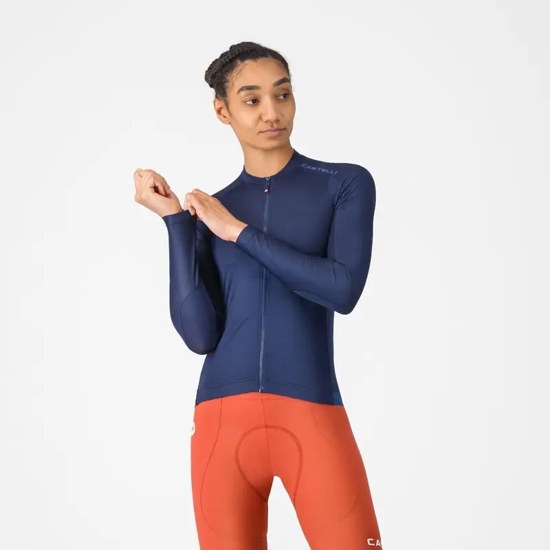 Road Long Sleeve Jersey Espresso 2 Women Belgian Blue Size M - image