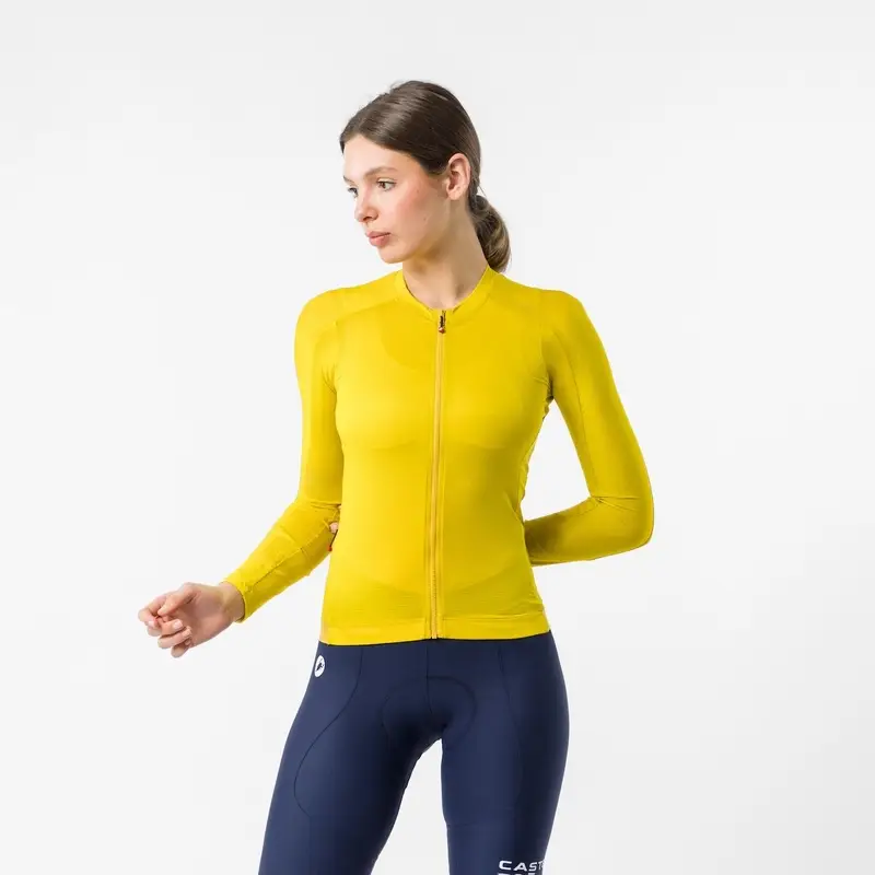 Strada Langarm Trikot Espresso 2 Damen Mango Mojito Größe L - image