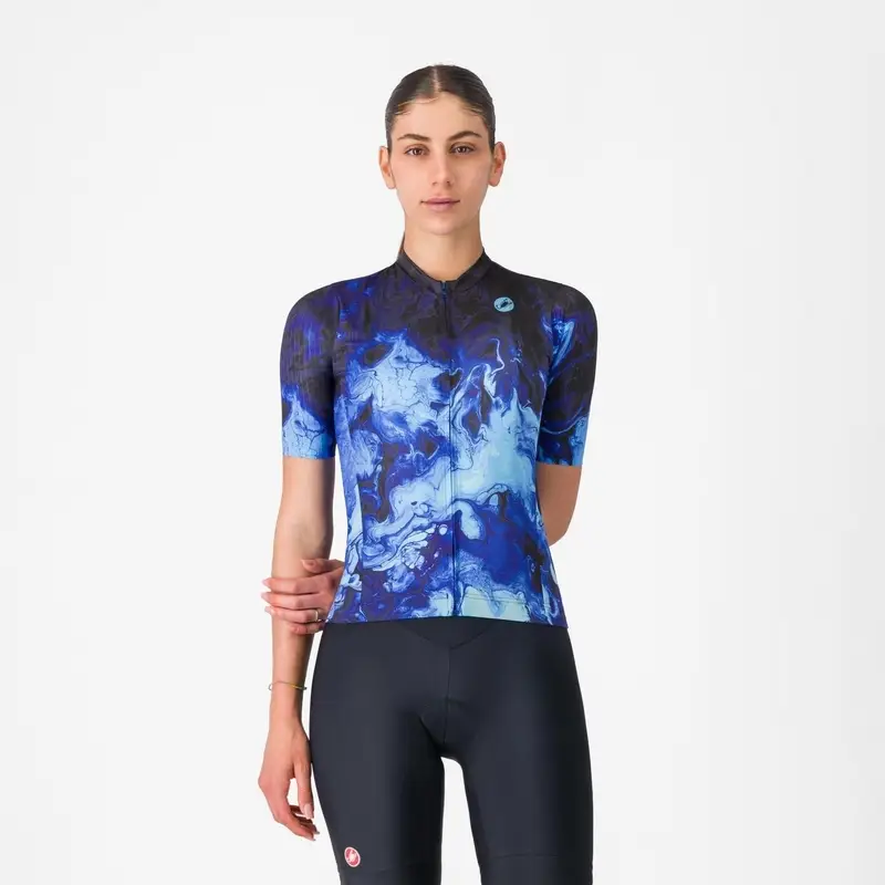 Maillot de Route Manches Courtes Jersey Cosmic Vortex Femme Multicolore Violet Bleu Taille M - image