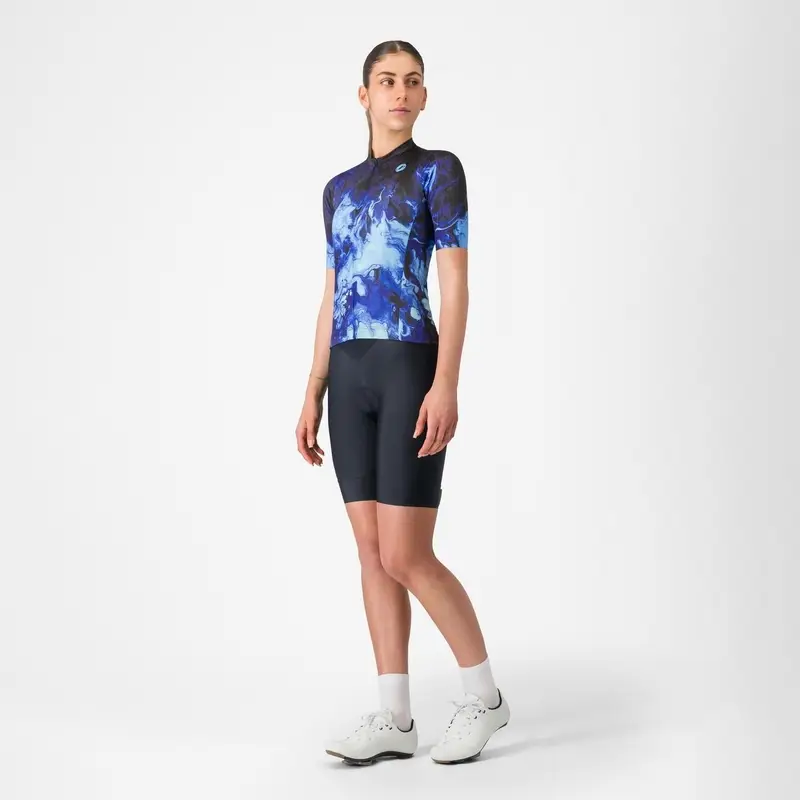 Road Short Sleeve Jersey Cosmic Vortex Women Multicolor Violet Blue Size XL #6