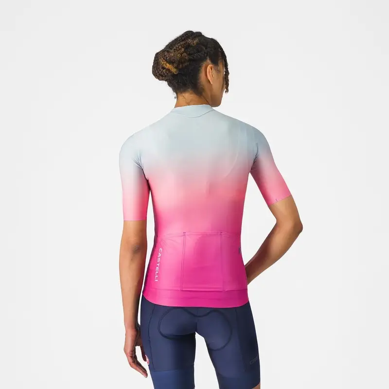 Maillot de Route Manches Courtes Jersey UPF Femme Winter Sky/Violet Pink Taille M #1