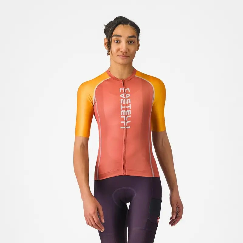 Maillot Route Manches Courtes Jersey Unlimited 2 Femme Paprika/Orange Vif-Winter Sk Taille S - image