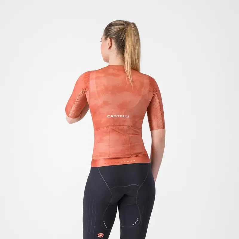 Straßen-Trikot Kurzarm Jersey Aero Race 8s Damen Paprika Größe XS #1