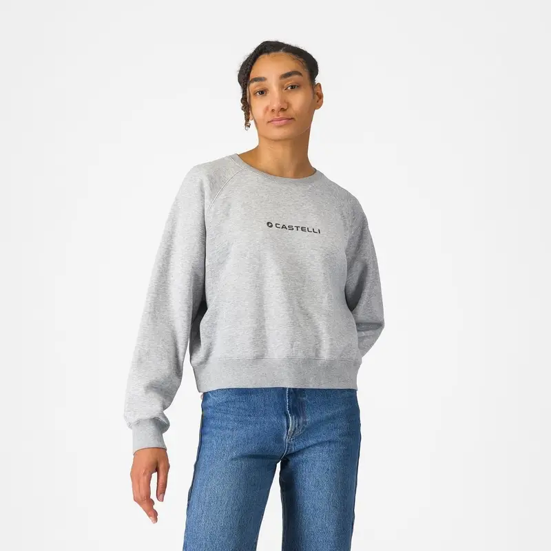 Felpa com Logo Mulher Melange Cinza Tamanho S - image