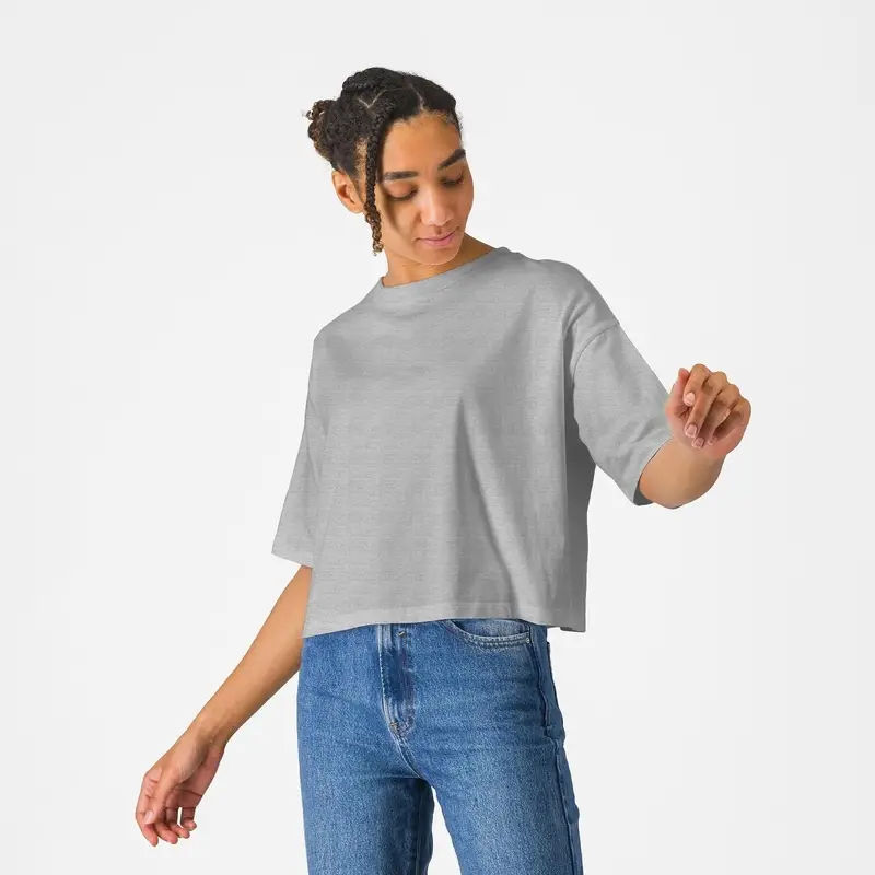 Logo T-Shirt Femme Mélange Gris Taille XL - image