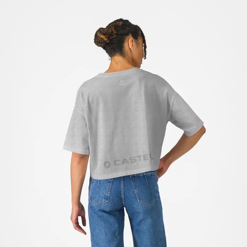 T-Shirt Logo Damen Melange Grau Größe XS #1