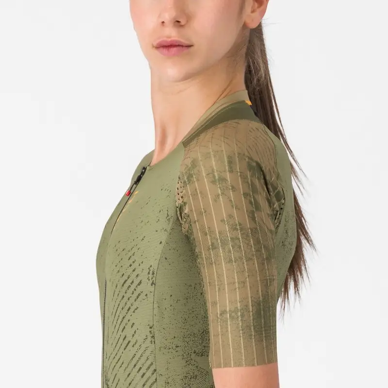 Strada Kurzarm-Trikot Jersey Unlimited Pro 2 Damen Forest Green/Elmwood/Vivid Ora Größe XS #3