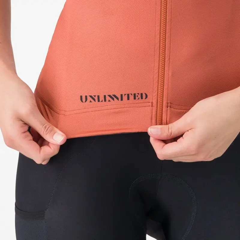 Camiseta de Carretera Manga Corta Jersey Unlimited Pro 2 Mujer Pimentón Talla L #2