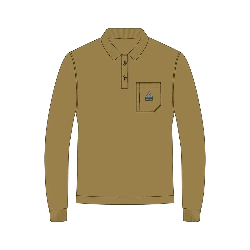 Polo A Maniche Lunghe Team Brass Brown Taglia S - image