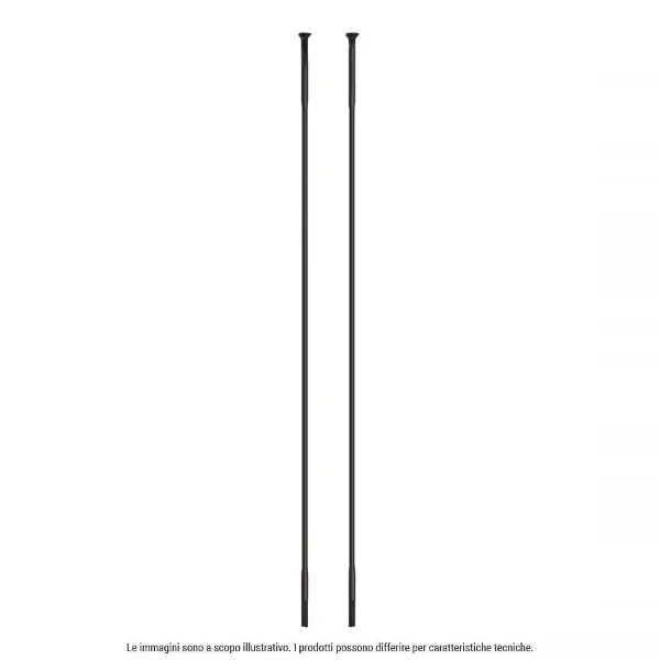 Raggio Race inox Straight pull testa dritta 302mm nero con nipplo 12mm #2