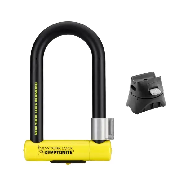 Lock U-Lock New York Diamond estándar con soporte de fractura flexible negra amarilla - image