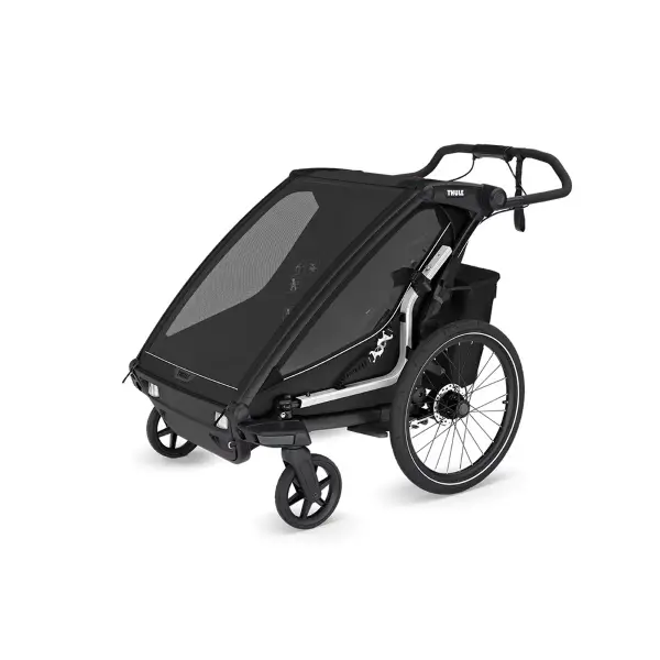 Carrellino Porta Bimbi Multisport E Passeggino Thule Chariot Sport 2 Double Black #4