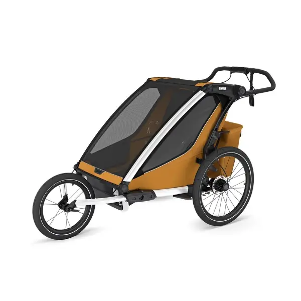 Carrellino Porta Bimbi Multisport E Passeggino Thule Chariot Sport 2 Double Natural Gold - image
