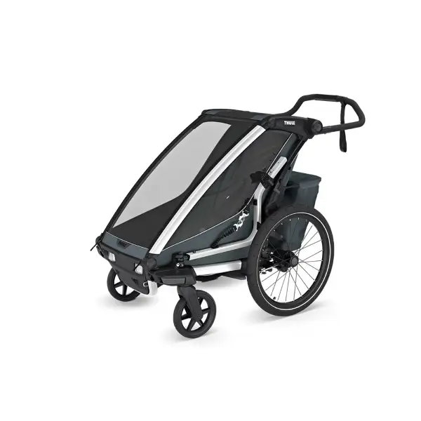 Carrellino Porta Bimbi Multisport E Passeggino Thule Chariot Cross 2 Single Dark Slate - image