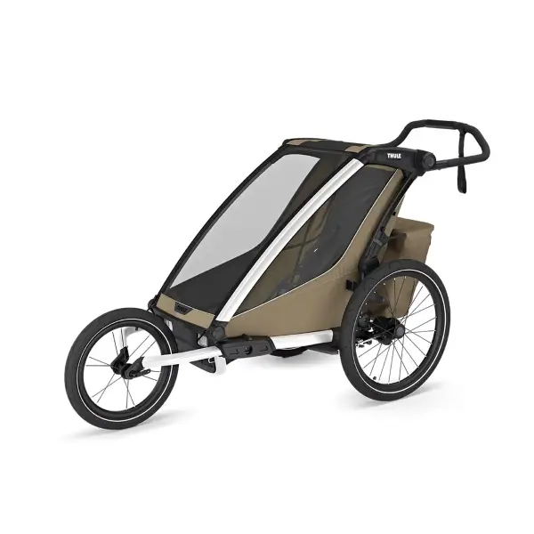 Carrellino Porta Bimbi Multisport E Passeggino Thule Chariot Cross 2 Single Faded Khaki - image