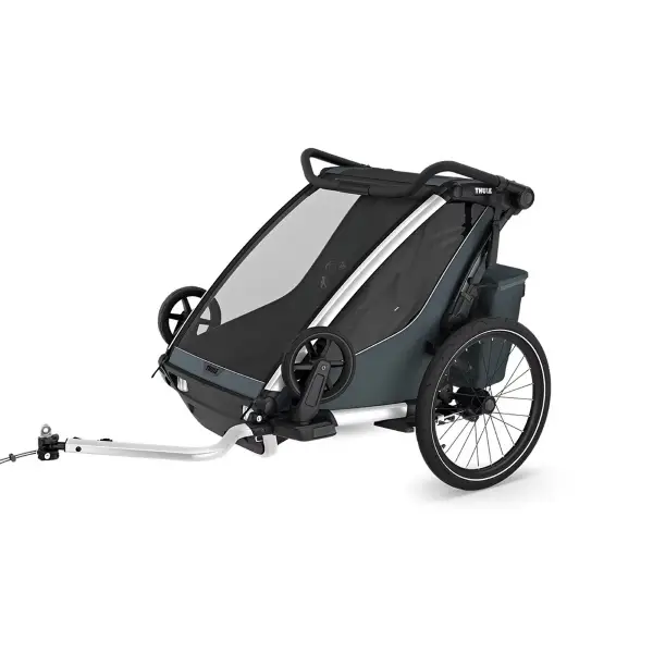 Carrellino Porta Bimbi Multisport E Passeggino Thule Chariot Cross 2 Double Dark Slate #1