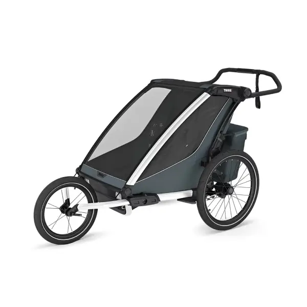 Carrellino Porta Bimbi Multisport E Passeggino Thule Chariot Cross 2 Double Dark Slate #3