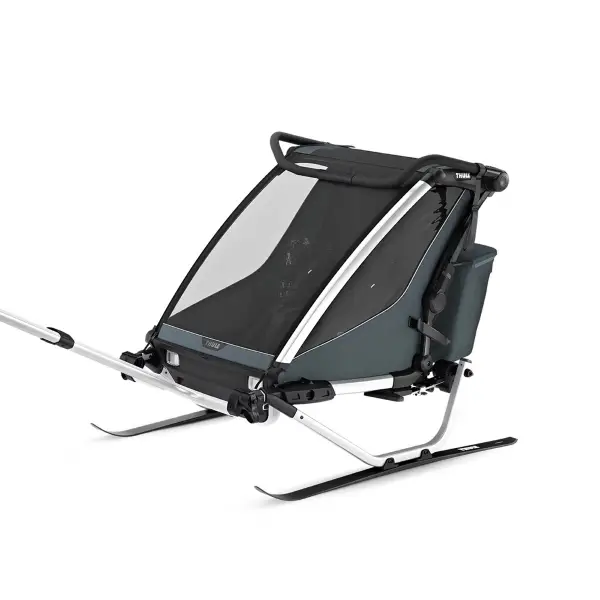 Carrellino Porta Bimbi Multisport E Passeggino Thule Chariot Cross 2 Double Dark Slate #4