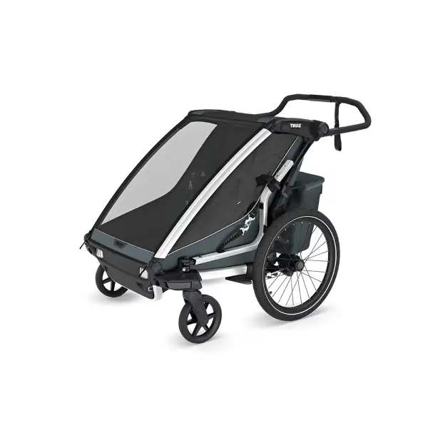 Carrellino Porta Bimbi Multisport E Passeggino Thule Chariot Cross 2 Double Dark Slate #5