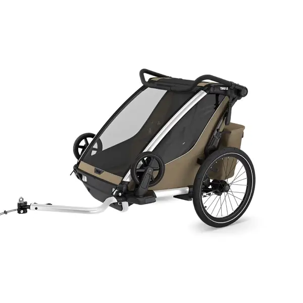 Carrellino Porta Bimbi Multisport E Passeggino Thule Chariot Cross 2 Double Faded Khaki #4